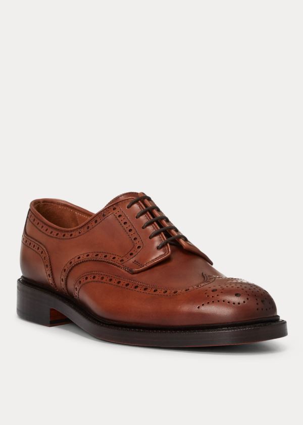 Sapatos Polo Ralph Lauren Brenton Couro Wingtip Homem 76841-WKRM